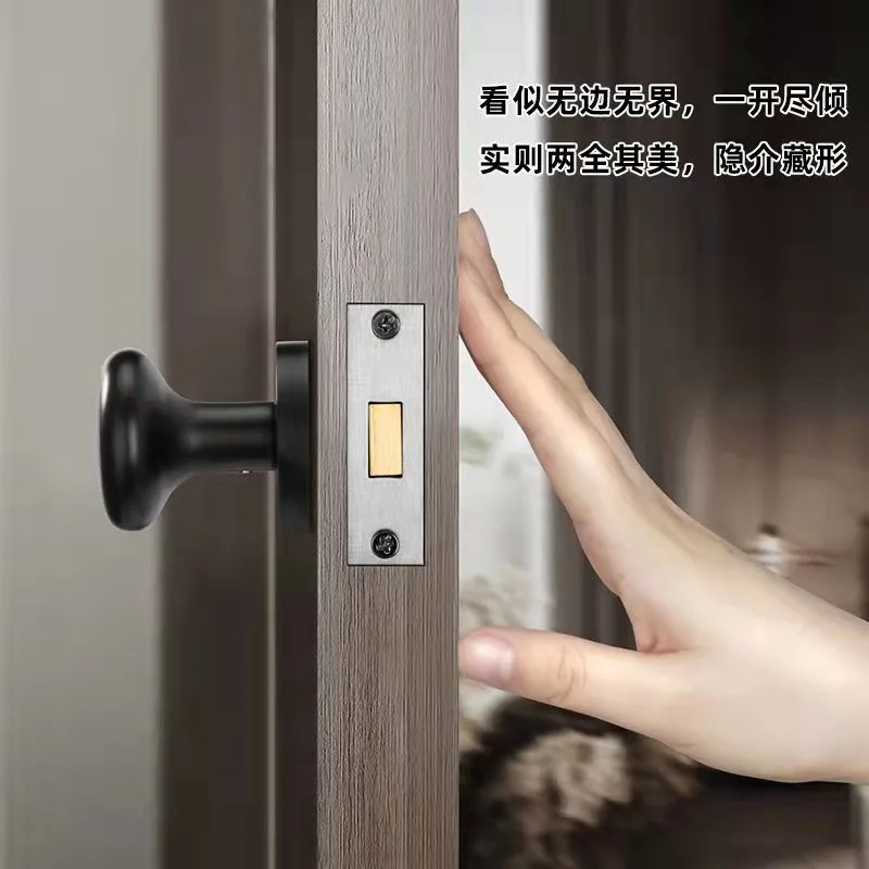 目に見えないドアロック片面ロック屋内隠し寝室ドアキールームサイレント盗難防止家庭用ドアハンドル