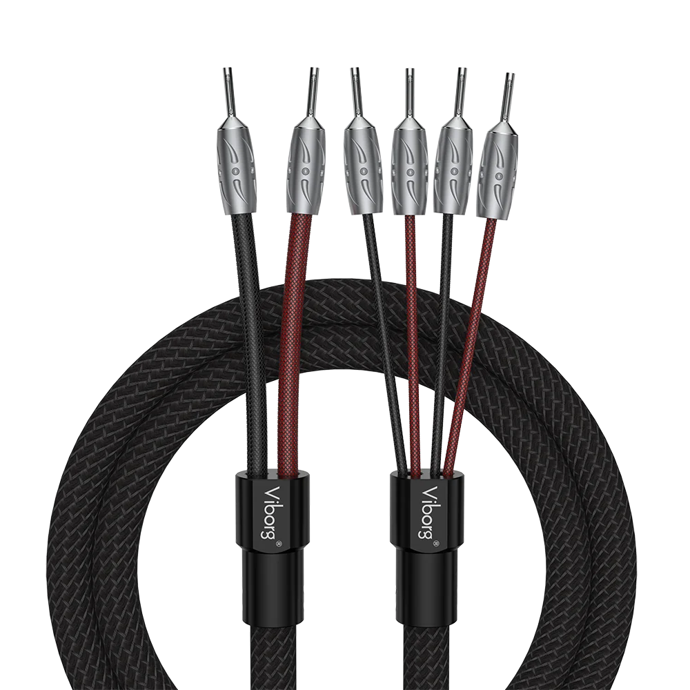 Viborg VS901 High Fidelity Speaker Cable With Viborg Pure Copper Banana Plug Biwire Speaker Cable for HiFi, Home Cinema