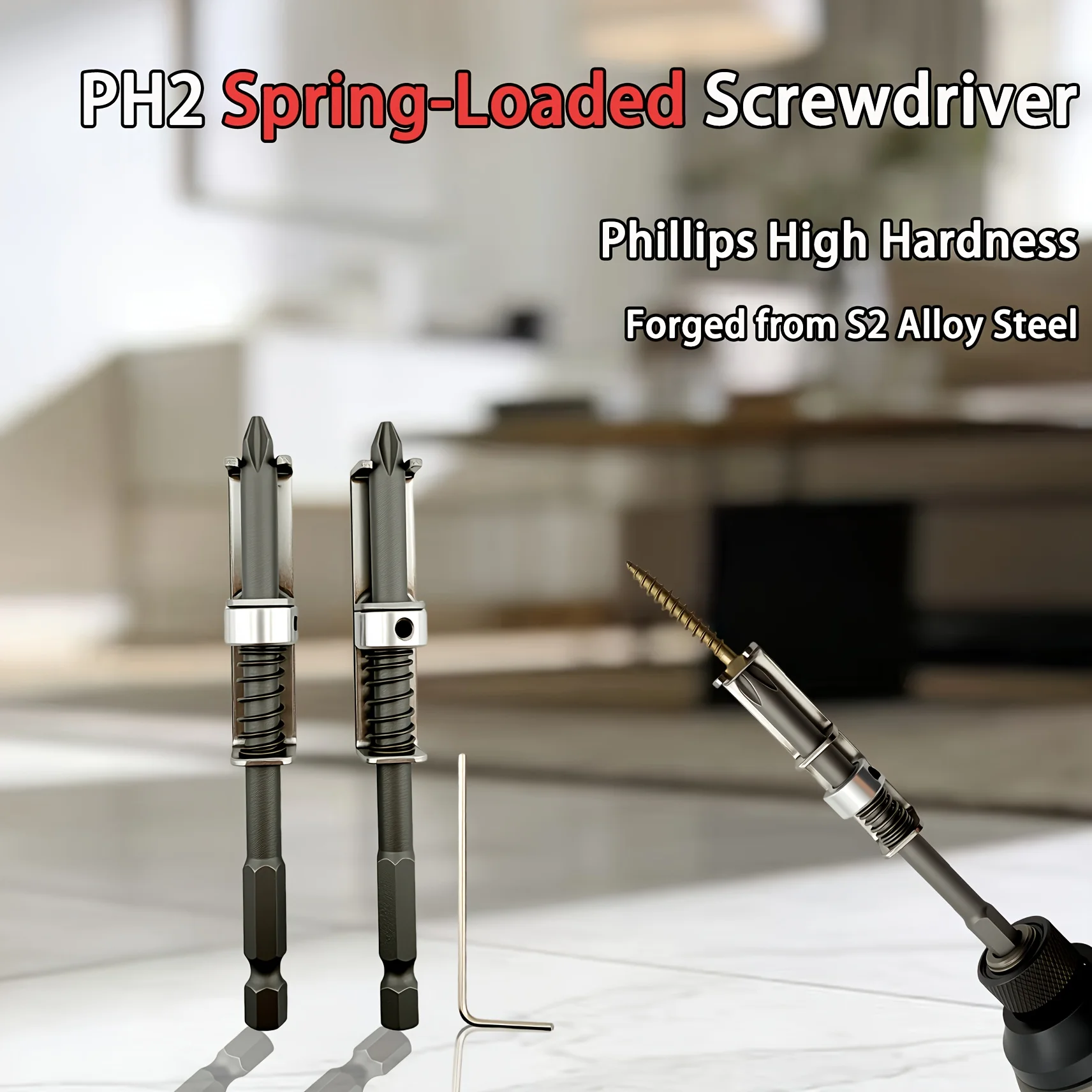 

Quick Release Screw Bit Holder - Spring-Loaded Retaining Adapter Tool for Home, Garage & Hardware Projects