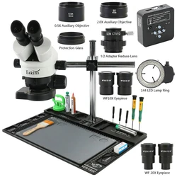 3.5X-90X 180X Simul-Focus Trinocular Stereo Microscope 34MP 48MP 55MP 4K 2K 1080P HDMI USB VGA Video Camera 1/2 CTV Workbench