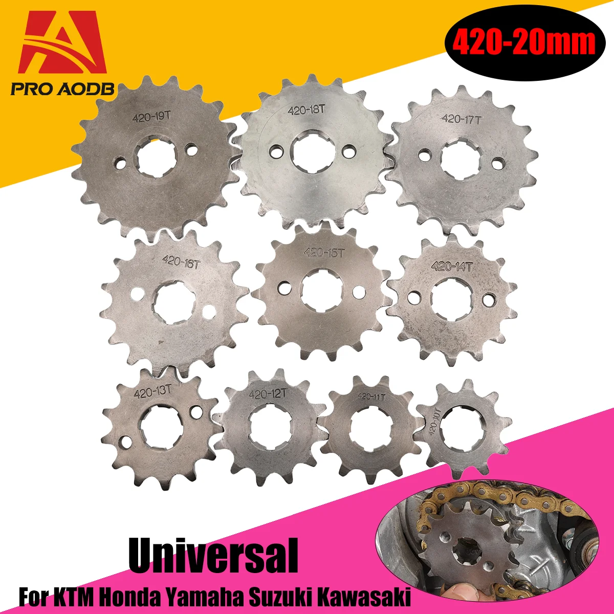 

420 420H Chain 17mm 10 -19 Teeth Front Engine Sprockets For Taotao Kayo BSE Xmotos Apollo SSR 110 125cc Dirt Pit Bike ATV Quad