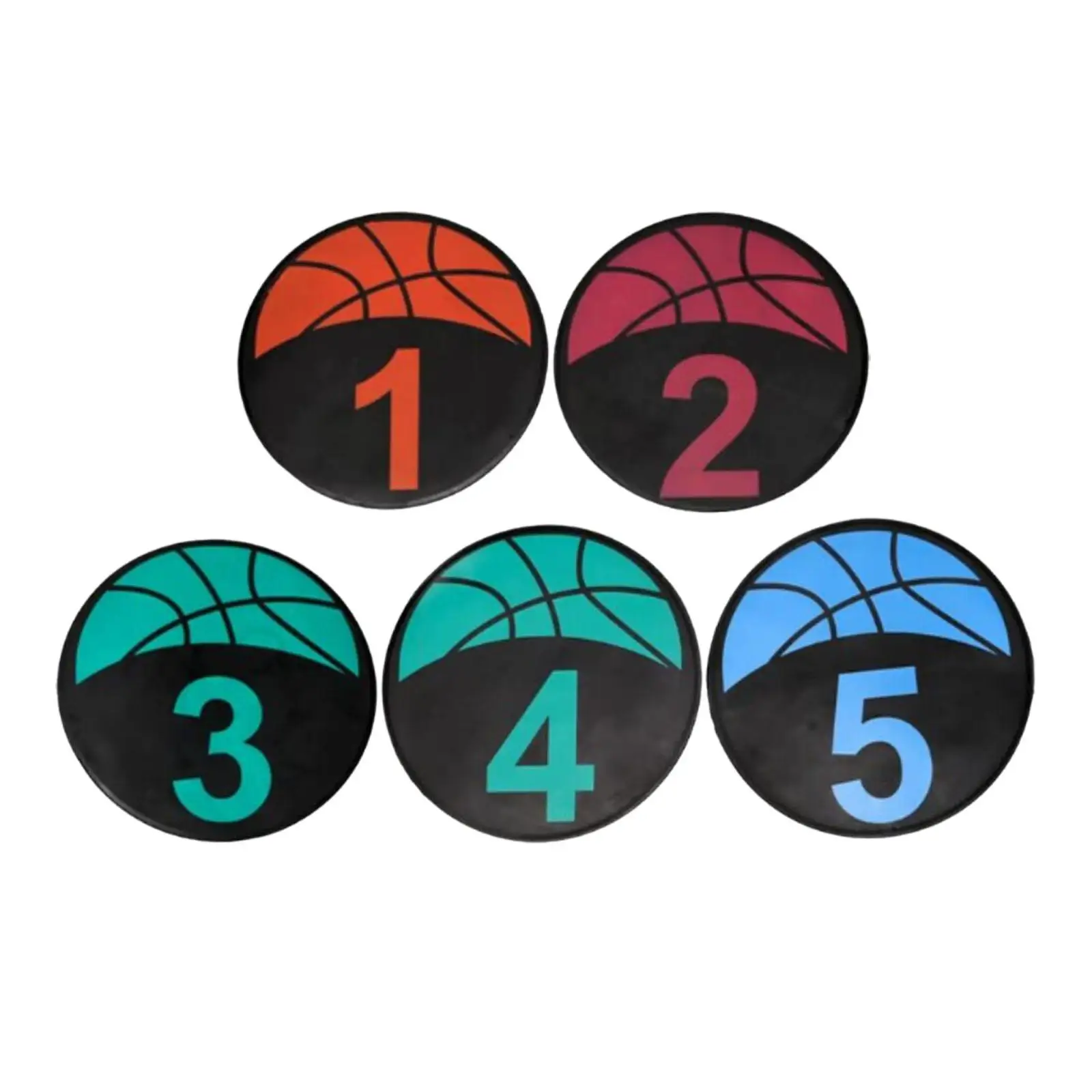 5Pcs Numbered Floor Spot Markers Soccer Accessories Training