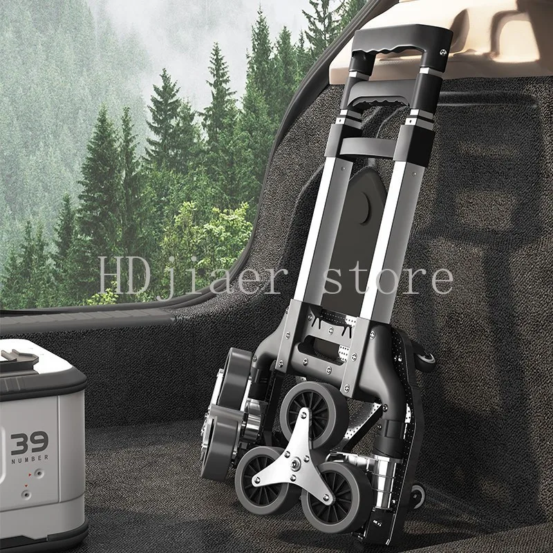

Foldable Stair-Climbing Hand Truck – Lightweight Portable Trolley for Home Use, Grocery Shopping, Cargo, Luggage & Parcel Pickup