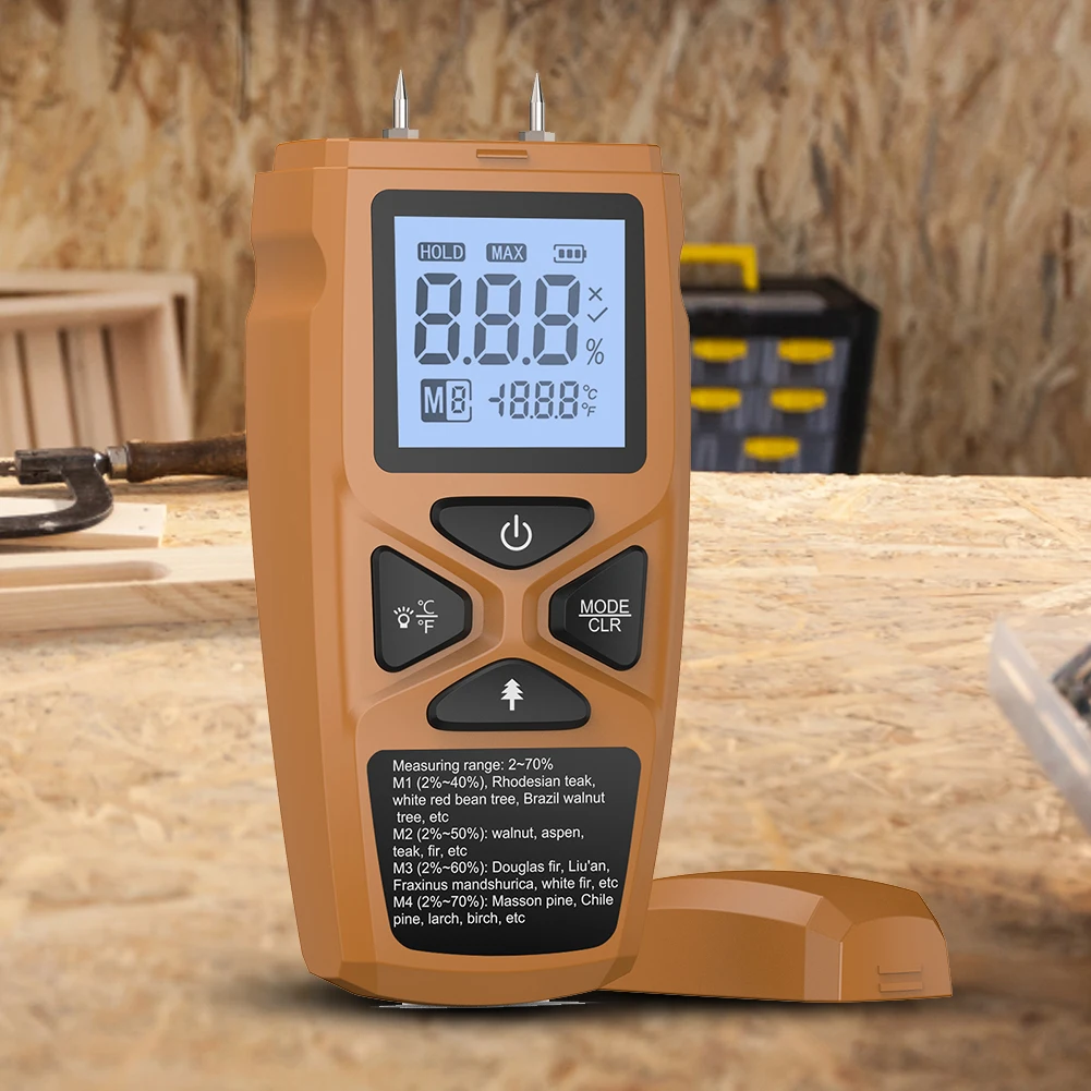 

Digital Moisture Meter LCD Display Water Leak Detector Firewood Humidity Tester Moisture Reader for Firewood Lumber