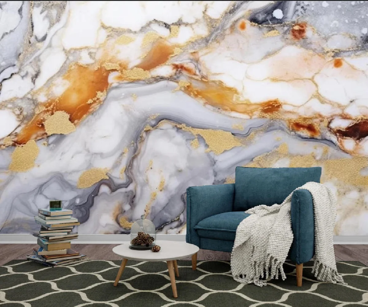 Custom size mural line marble decorative painting Gray marble cut wall wallpaper home decoration wall painting 3d wallpaper