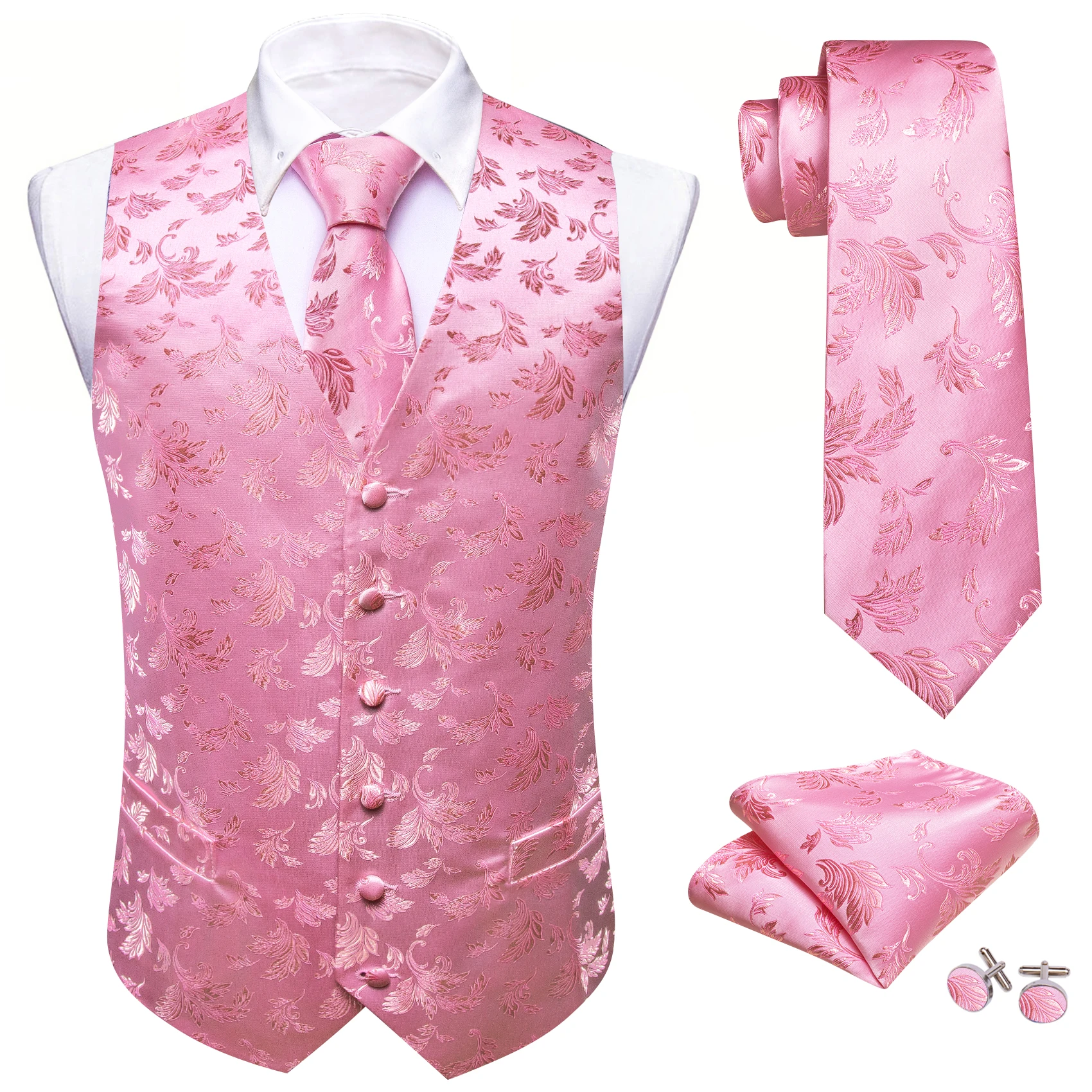 Gilet da uomo di seta di design rosso blu verde oro viola rosa fiore Paisley gilet ricamato abiti da sposa giacca Barry Wang