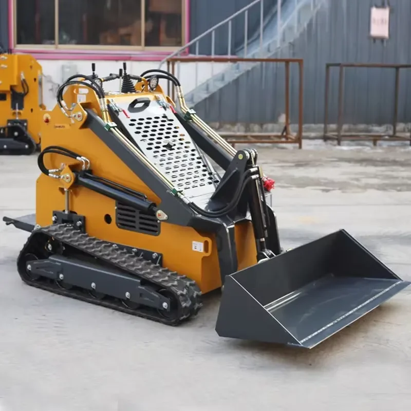 Stand on Compact Track Loader Mini Skid Steer for Landscaping Garden Yard Work with Quick Attach Bucket