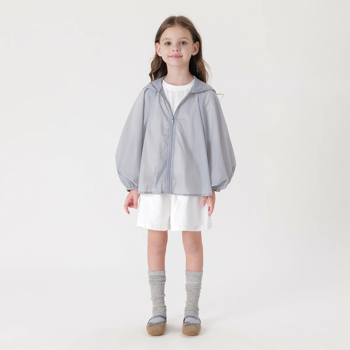 

MARC&JANIE Girls Ultralight Breathable Poncho Sunbreaker Thin Jacket for Summer French Series 240561