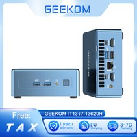 GEEKOM IT13 Mini PC Intel Core i7-13620H 10 Cores Up to 4.9GHz 32GB RAM 1TB SSD 2*USB 4 (8K)+2*HDMI 2.0(4K) Four Screens Display