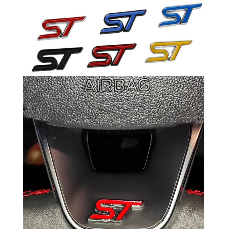 Auto 3d Metall st Logo Lenkrad Panel Abzeichen Emblem Aufkleber Aufkleber für Ford Focus Fiesta Ecosport Mondeo Fiesta Ecosport MK4