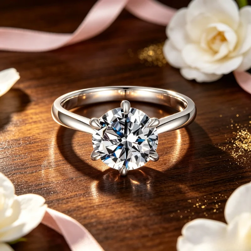Anillo Solitario Redondo Clásico de 1ct para Mujer con Circonita Cúbica, Chapado en Oro Amarillo/Blanco de 18K, Anillo de Boda con Circonita Cúbica de Grado 5A, Joyería Fina