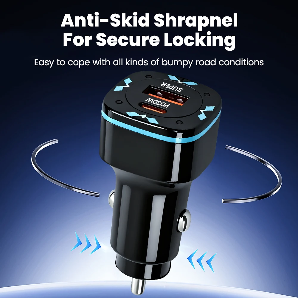 30W PD Quick Charging  Car Charger USB Type-c Mobile Phone Super Fast Charging Adapter For IPhone16 15 Samsung Xiaomi Huawei