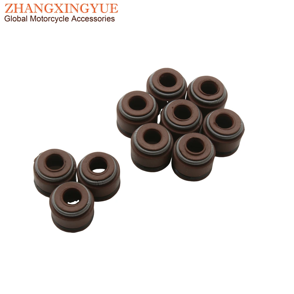 10pc GY6 Valve Oil Seal For 50cc 70cc 110cc 125cc 150cc 139QMI 152QMI 157QMJ 4T ATV Scooter Engine