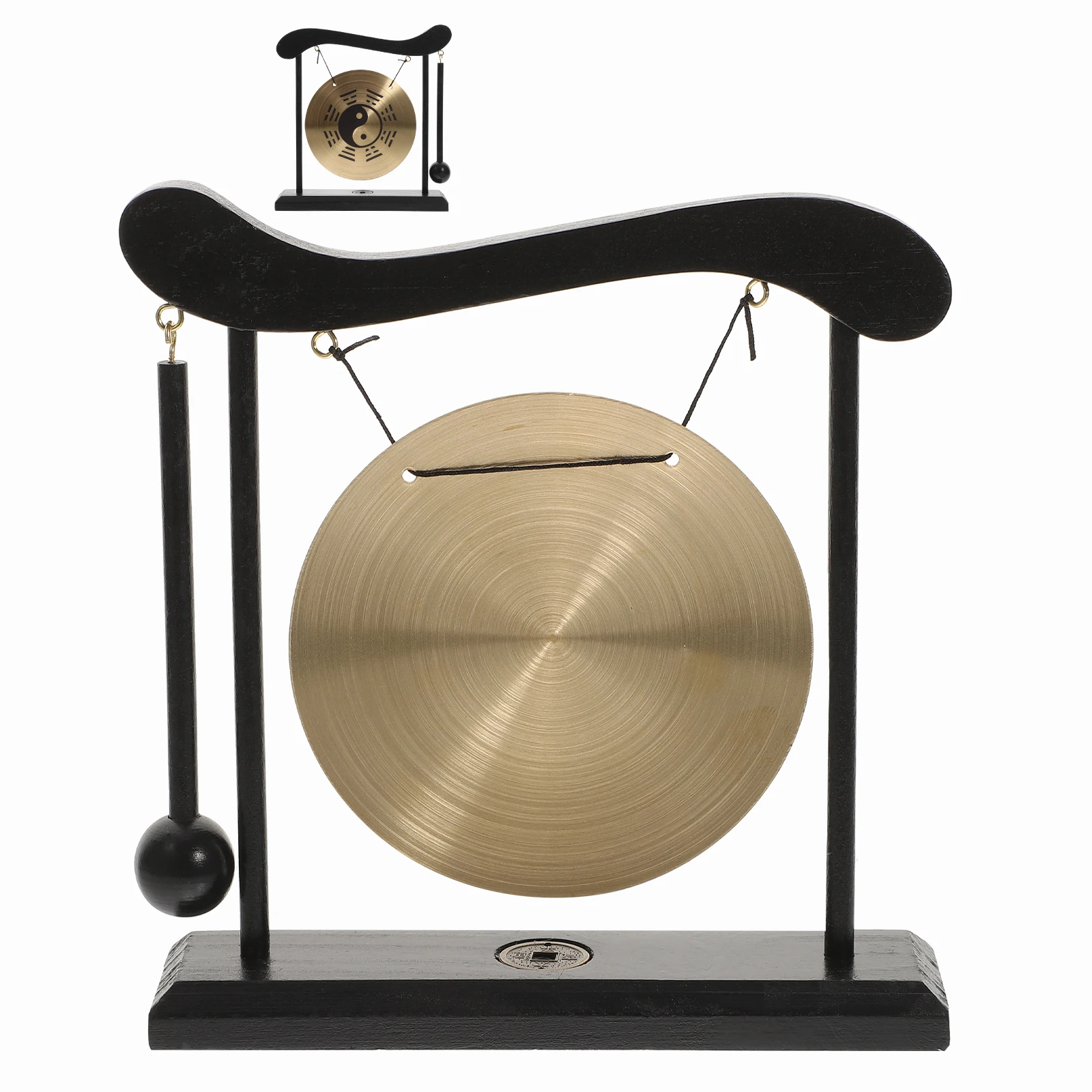 

Mini Gong Desktop Decor Delicate Zodiac Adornment Home Tabletop nament Unique Craft Alloy Windchime Non Fading Long