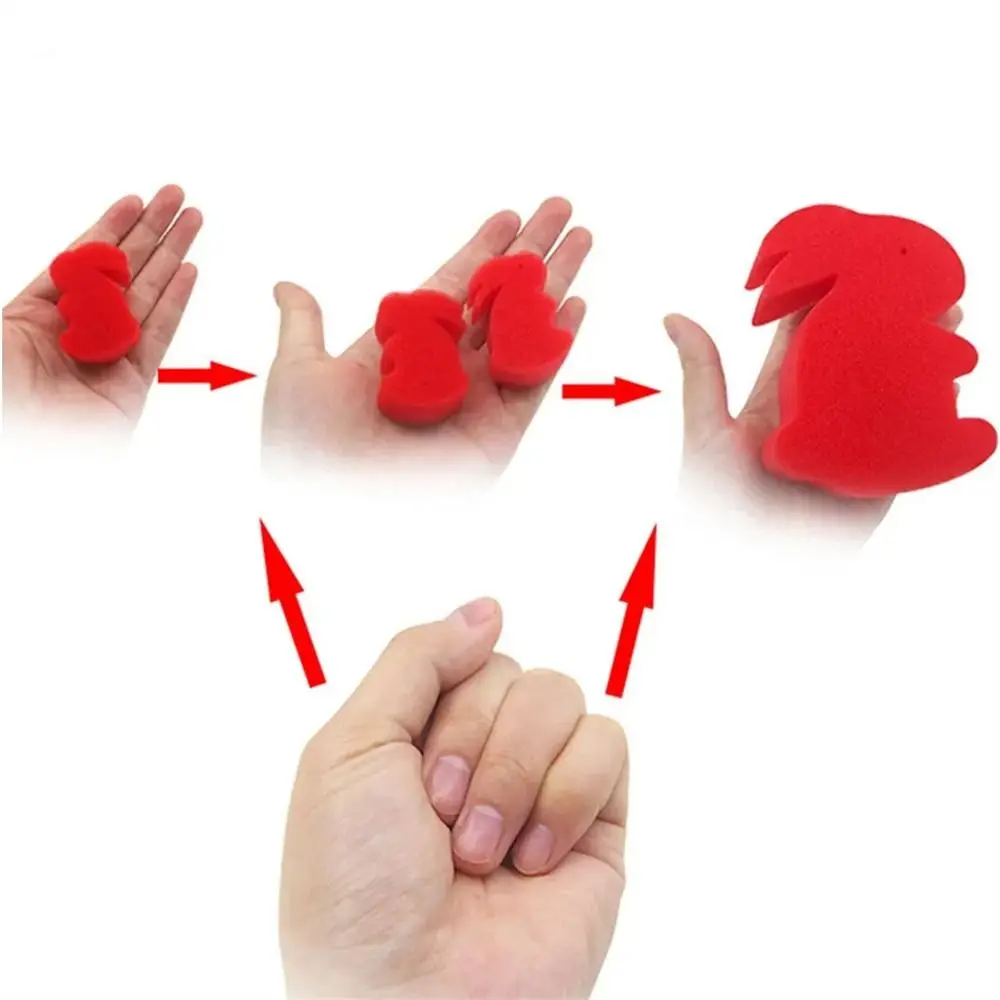 5pcs/set Funny Magic Sponge Rabbit Magic Tricks Prop Children Education Toys Close-up Magic Toy Children Easy Magic to Learn