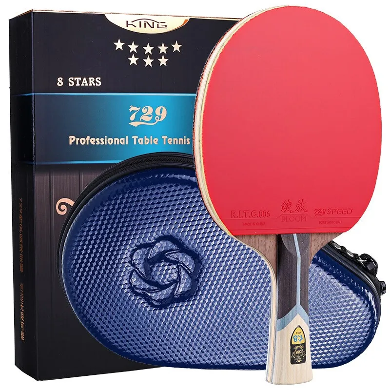 Raqueta de tenis de mesa King 9 Star 8 Star, paleta de Ping Pong de carbono, palo de Ping Pong con bolsa, alta adherente, 729