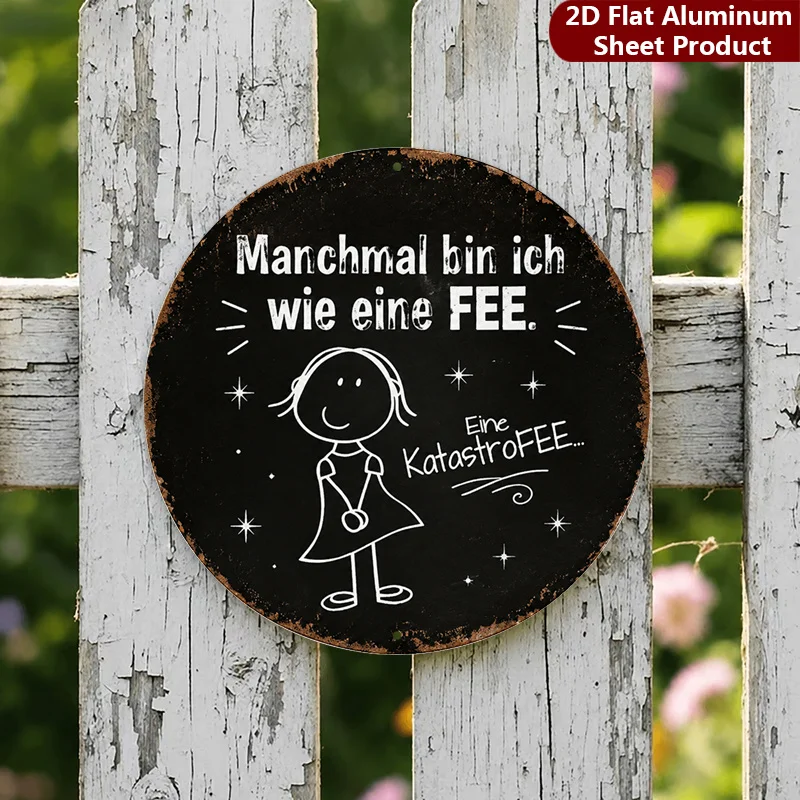 2D Flat, 1 Piece Pack, Funny German Humor Sign, Sarcastic Metal Wall Decor, Funny Quote Decorative Sign, Suitable for Garage