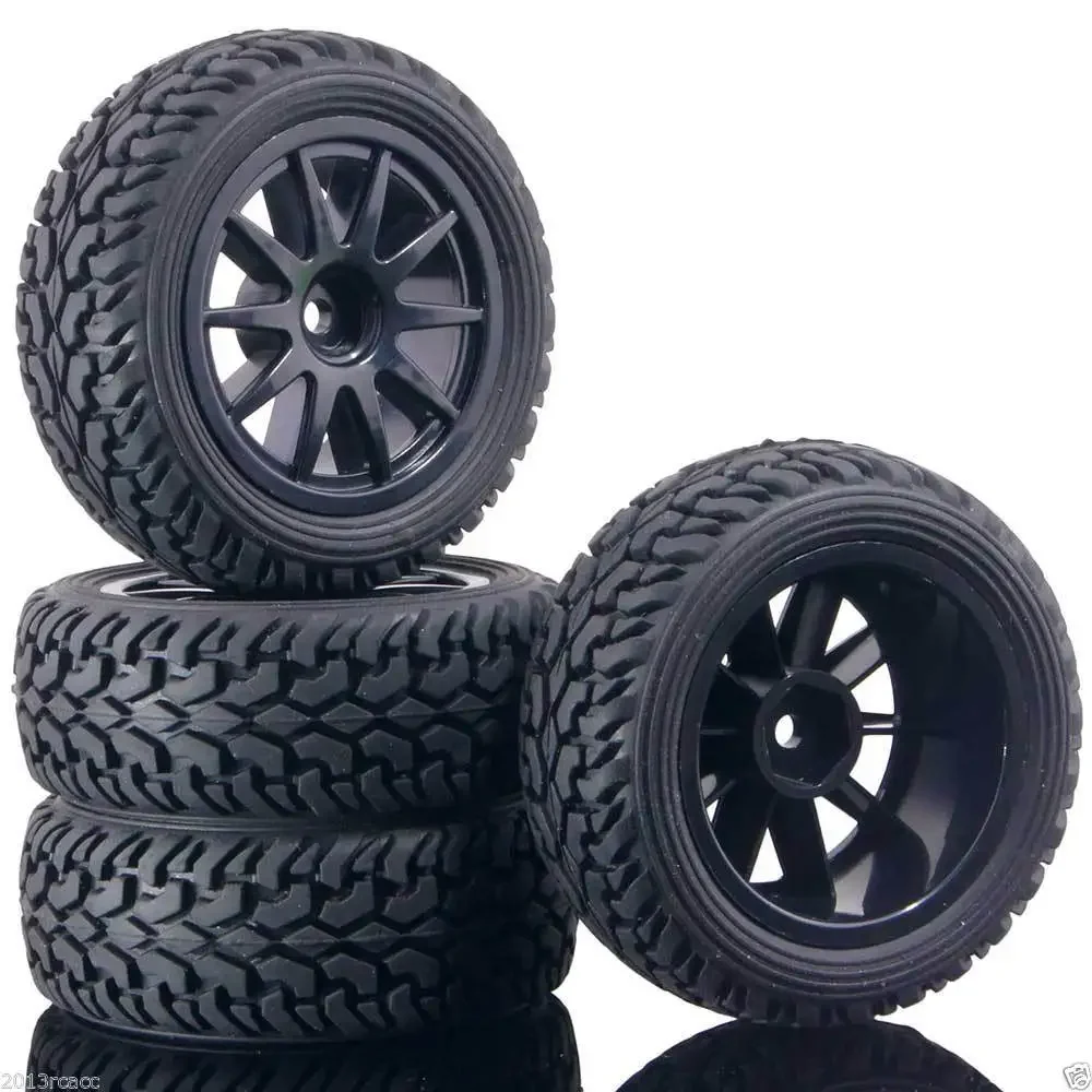 RC 910B-8019 Wheel Plastic Rim & Rally Tires Tpry For HSP 1:10 On-Road Rally Car