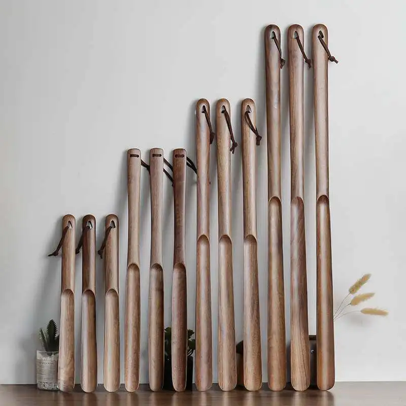 

Solid Walnut Shoe Horn, Magnetic No-Bend Design, Long Handle for Elderly & Pregnant Women, Easy Home Use Slip-On Tool