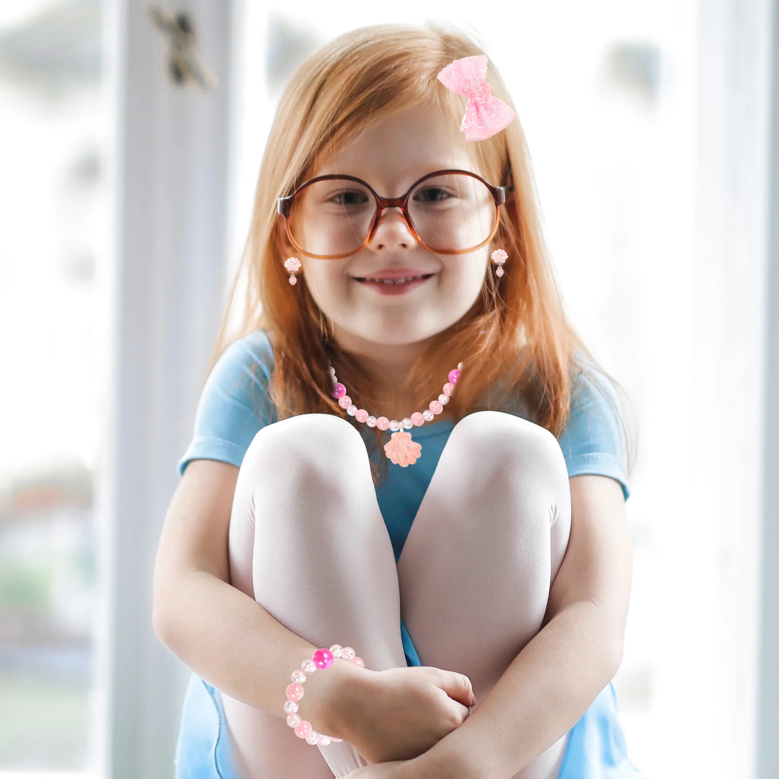 

Shell Backpack Set Little Princess Jewelry Bracelet Girl Kids Play Necklace for Ring