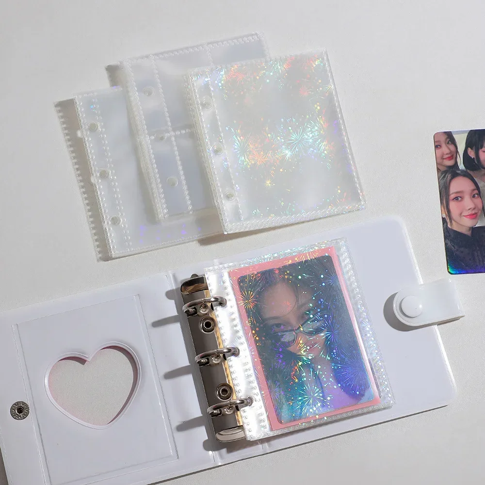 10pcs A8 Binder Sleeves Photo Album Binder Refill Laser Inner Cards Photocard Bags Pockets Transparency Mini Instax Name Card