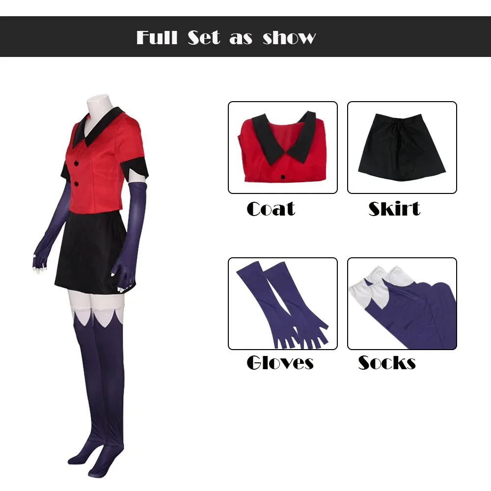 Vaggie Cosplay Costume Anime Uniform Hazbin Suit Halloween Party Hotel Carnival Uniform Costumes Cos Disfraz Mujer Adulta