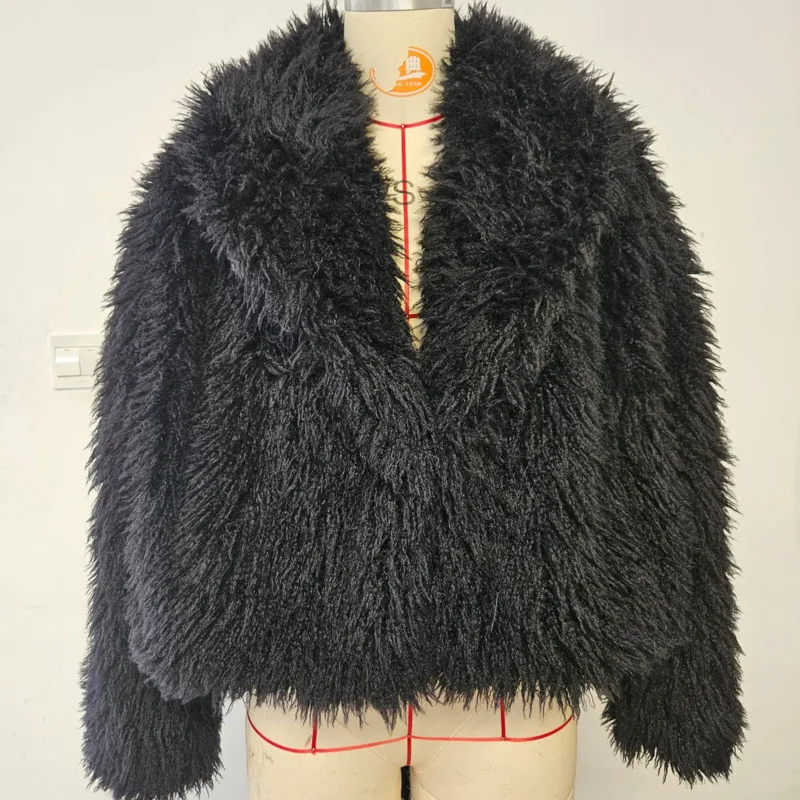 WHTREND Nepbont Korte Wijn Rode Jas Voor Vrouwen Mode Revers Lange Mouwen Open Stitch Streetwear Jas Jassen Herfst Winter Nieuw