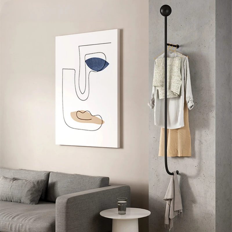 

Мужская металлическая черная настенная вешалка для одежды в скандинавском стиле, современная, для прихожей и спальни, простая, декоративная