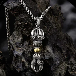 NY Street, with A Touch of Ga Decoration, Black Box Spinning Cylinder Pendant, Traditional Tibetan Style Matching