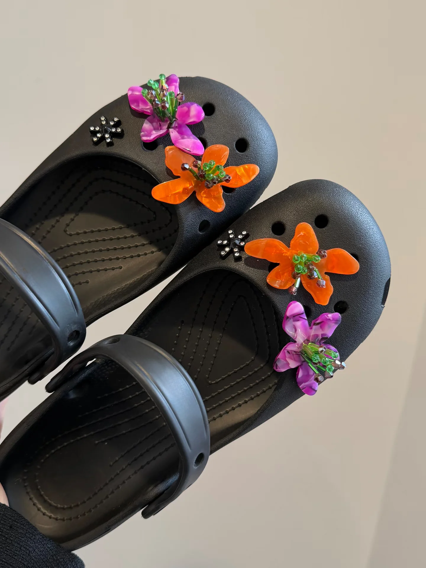 バレエホールシューズ-2026-夏新作-スライド-ホロー-ビーチサンダル-アウトドア-ブラック-レイジーシューズ-レディース-カジュアル-ローカット-eva素材