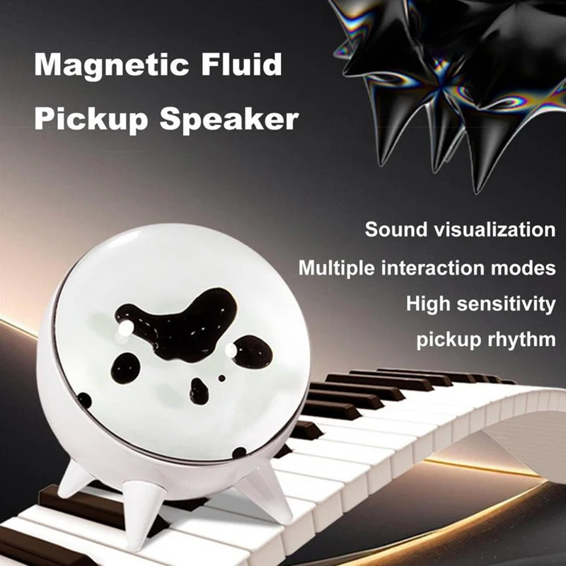 ABPQ-Visalizador de sonido de ferrofluido, altavoz de ritmo musical recargable con captación magnética, regalo de vacaciones para decoración del hogar
