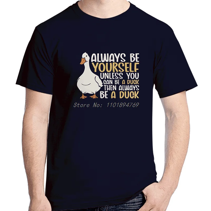 Funny Duck Lover Tee Tops Round Neck Fashion Summer Big Size Short Sleeve T Shirt Casual Basic Cotton Mens Print T Shirt