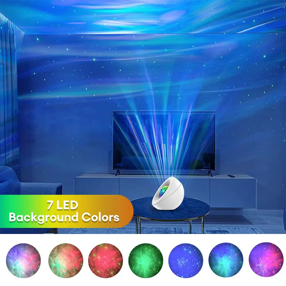 Imagem -02 - Led Night Light Projetor Starry Sky Star Galaxy Night Light Wave Projetor Bluetooth App Remoto Night Light Presente de Aniversário