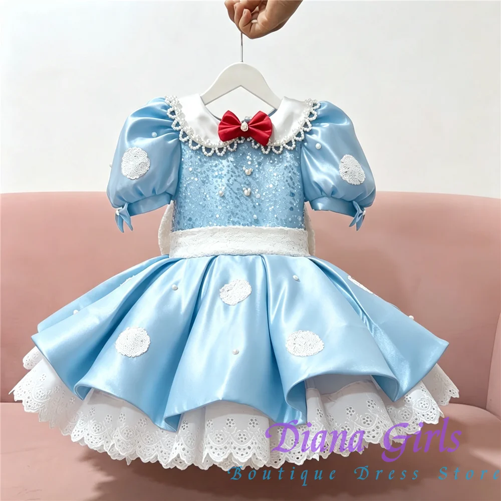 magnifique-robe-de-demoiselle-d'honneur-en-satin-de-qualite-avec-dentelle-et-nœud-pour-mariage-robe-de-premiere-communion-pour-fille-robe-de-fete-d'anniversaire-pour-enfant-longueur-genou