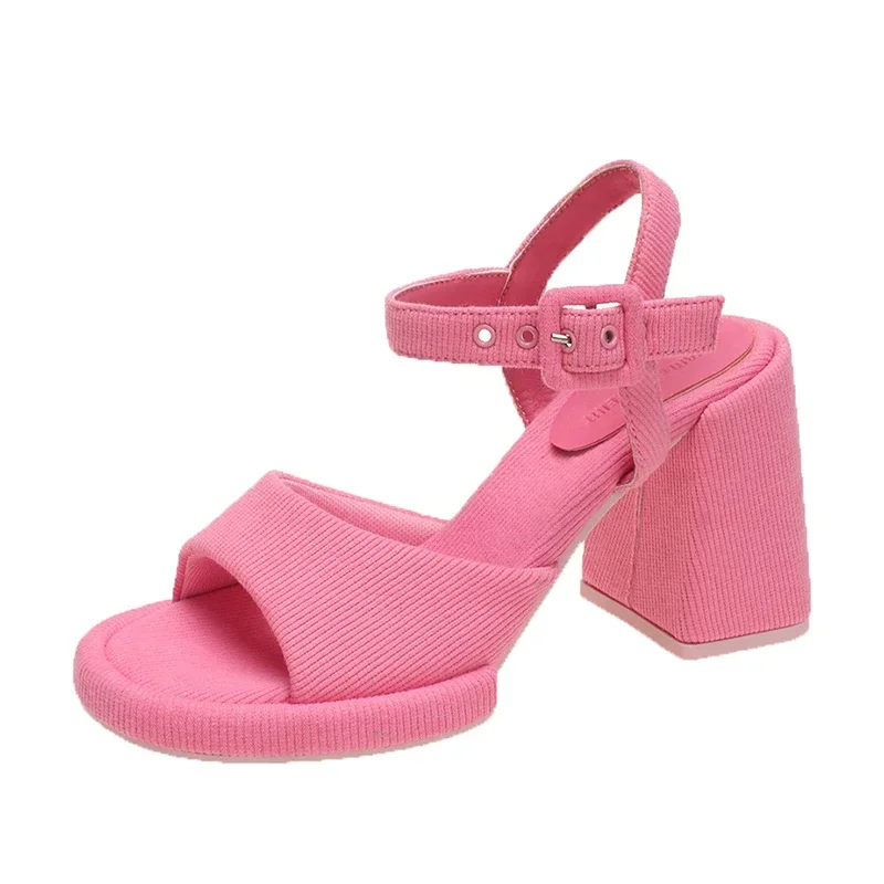 Yujie\'s Temperament with High Heels and A Single Character Design Girl Pink Sandals for Summer Dresses Shoes Woman 2024 Trend