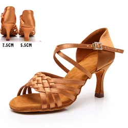 Hot sale Latin dance shoes National standard dance shoes Tango women's professional high heel dance shoes