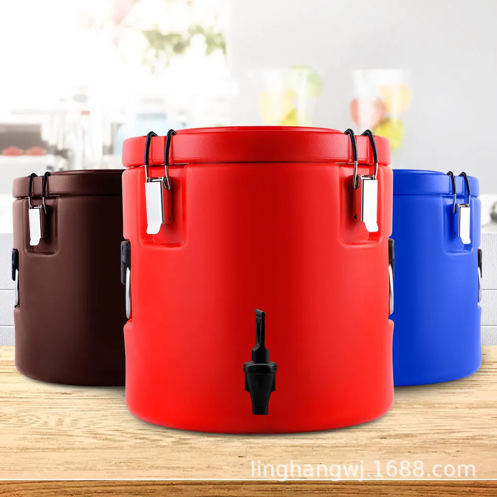 

Двухслойное термос-ведро большой емкости из нержавеющей стали, термос-ведро для молочного чая из пластика