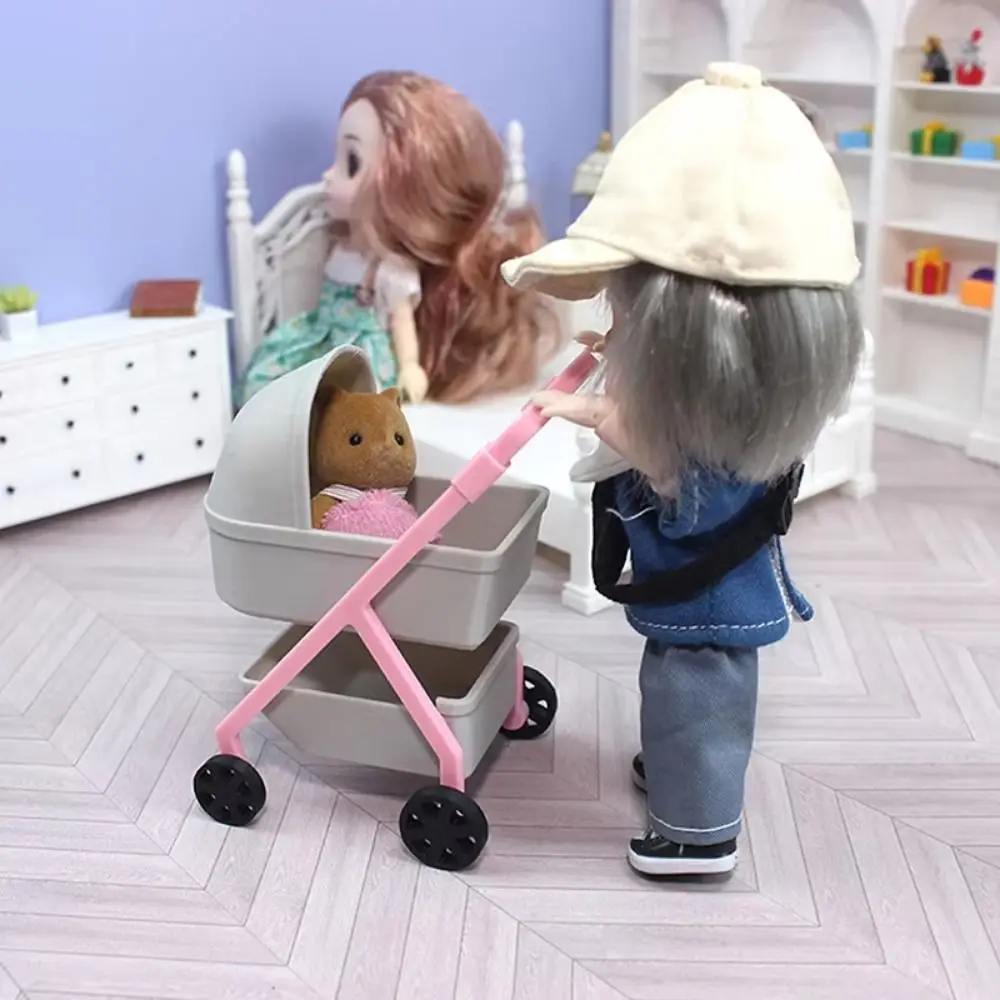 1:12 maison de poupée bébé poussette scène décor modèle vivant Miniature bébé poussette chambre bricolage Simulation bébé couffin chariot