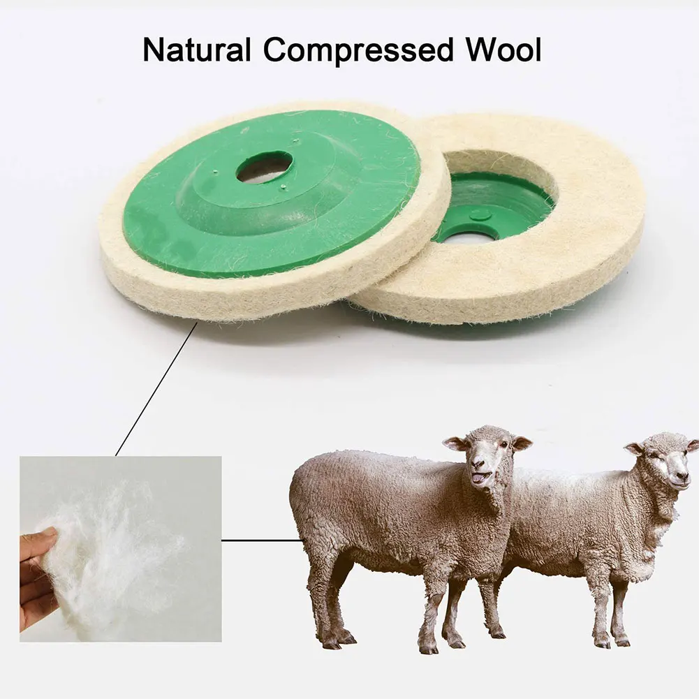 Tampone per lucidatura in feltro di lana da 5/10 pezzi disco tampone per lucidatura resistente all'usura da 125mm per smerigliatrice angolare per metallo marmo vetro ceramica