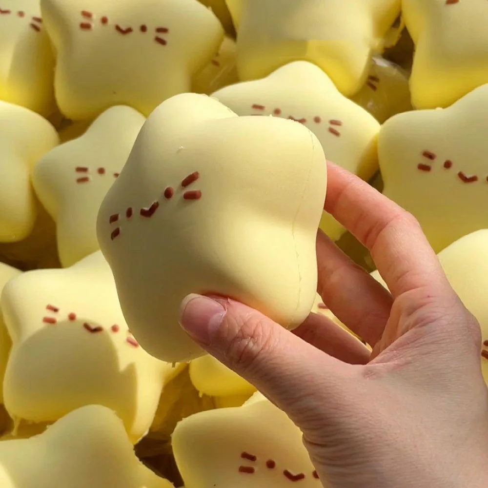 Lucky Star Puffy Squishy Stress Relief Slow Rising Squeeze Fidget Toys Squeeze Taba Squishy for Kids Adult Birthday Party Gift - view 3