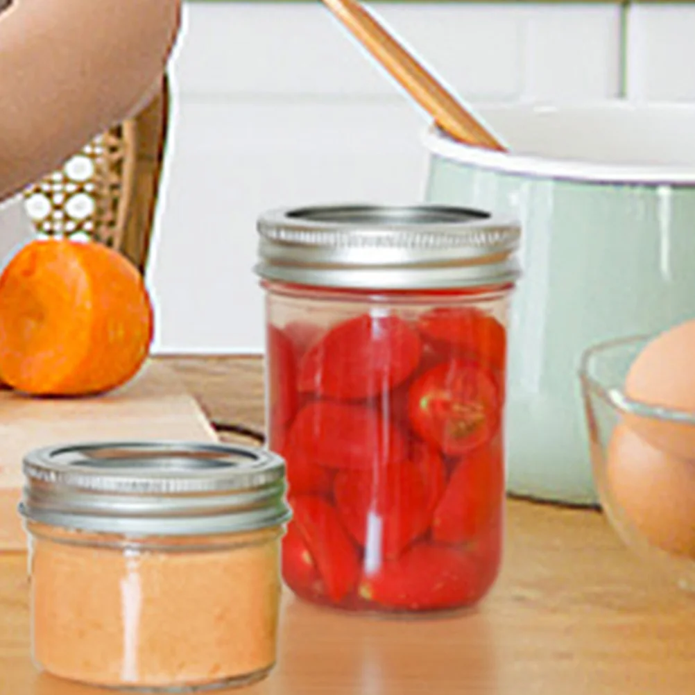 

8pcs Mini Mason Jars 250ml Silver Aluminum Lid Sealed Storage for Spices Sugar Scrub Reusable Plastic Containers