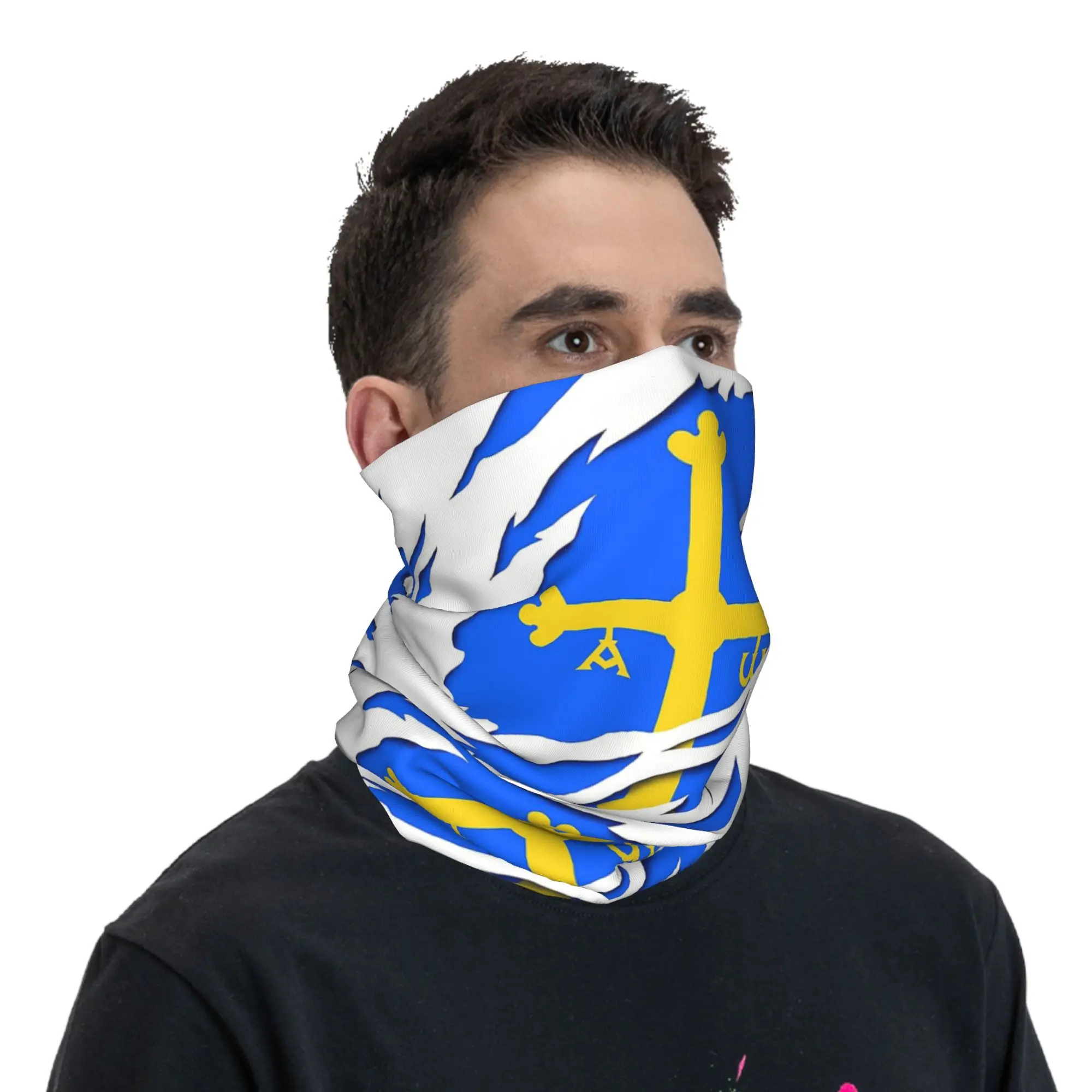 Бандана с флагом Астурия, маска с принтом, шарф, теплая маска для лица, спорт на открытом воздухе для мужчин, женщин, взрослых, зима