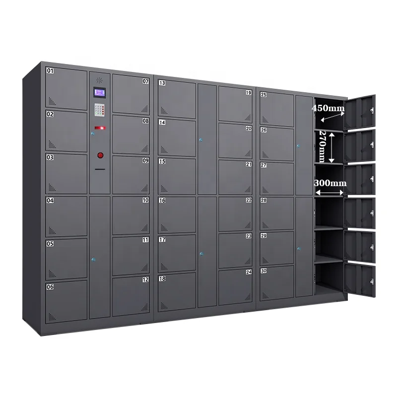 Customized 24-doors Steel Face Recognition Electronic Locker Intelligent No Contact Storage Locker