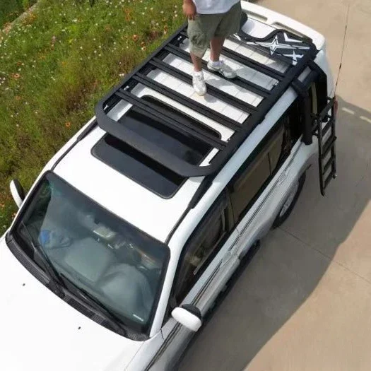 

Suitable for Mitsubishi Pajero V97 V93 luggage rack luggage frame folding side ladder, Pajero roof platform