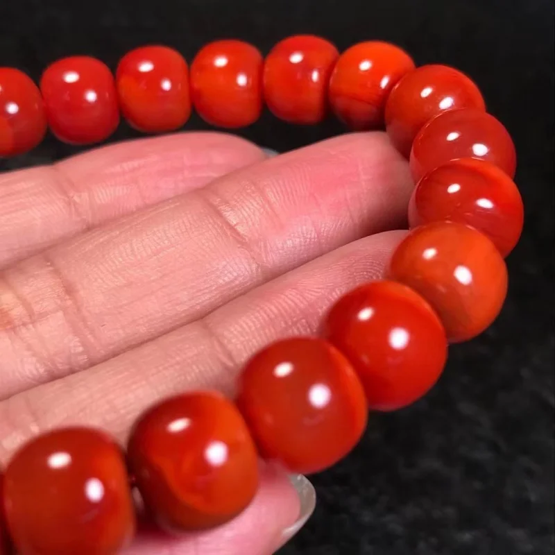 Natural Tile Southwest Red Agate Old-Styled Bead Full and Delicate Lady Amusement Article Bracelet