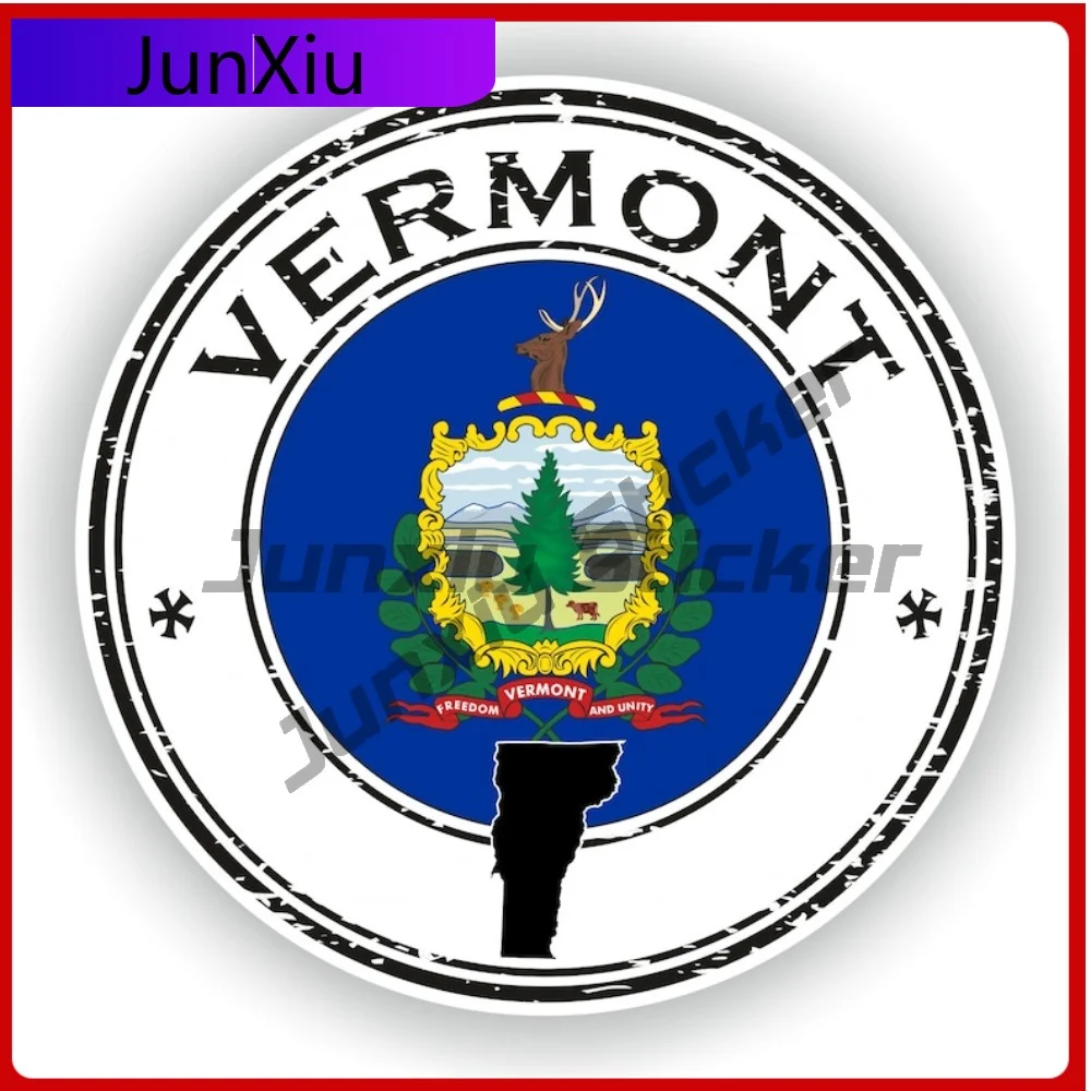 

Vermont Seal Sticker Round Flag Funny Vinyl Decal Waterproof Exterior for Car Laptop Trolley Case Motorcycle Helmet