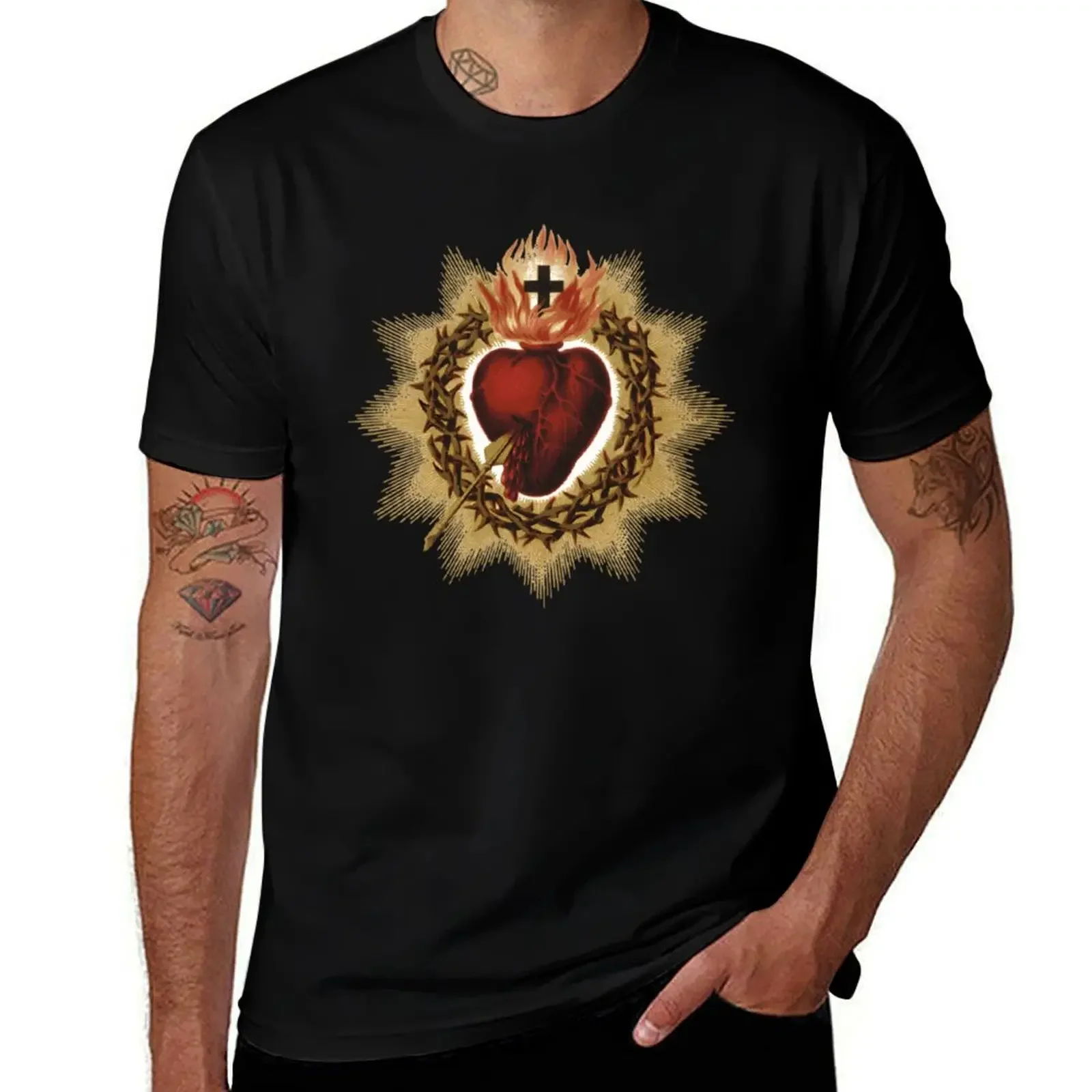 Sacred Heart of Jesus Catholic T-Shirt quick-drying anime t shirts kawaii clothes compression shirt men