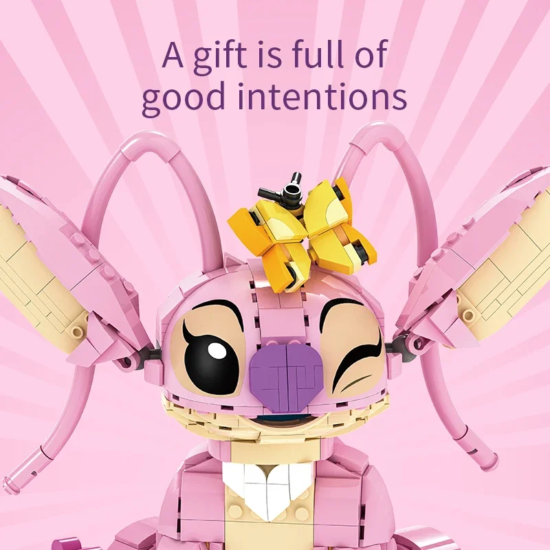 مكعبات بناء جديدة من Stitch Angel CP 2025 - ألعاب كرتونية كبيرة الحجم مع آذان متحركة هدية تجميع للأطفال للأولاد والبنات لأعياد الميلاد #3