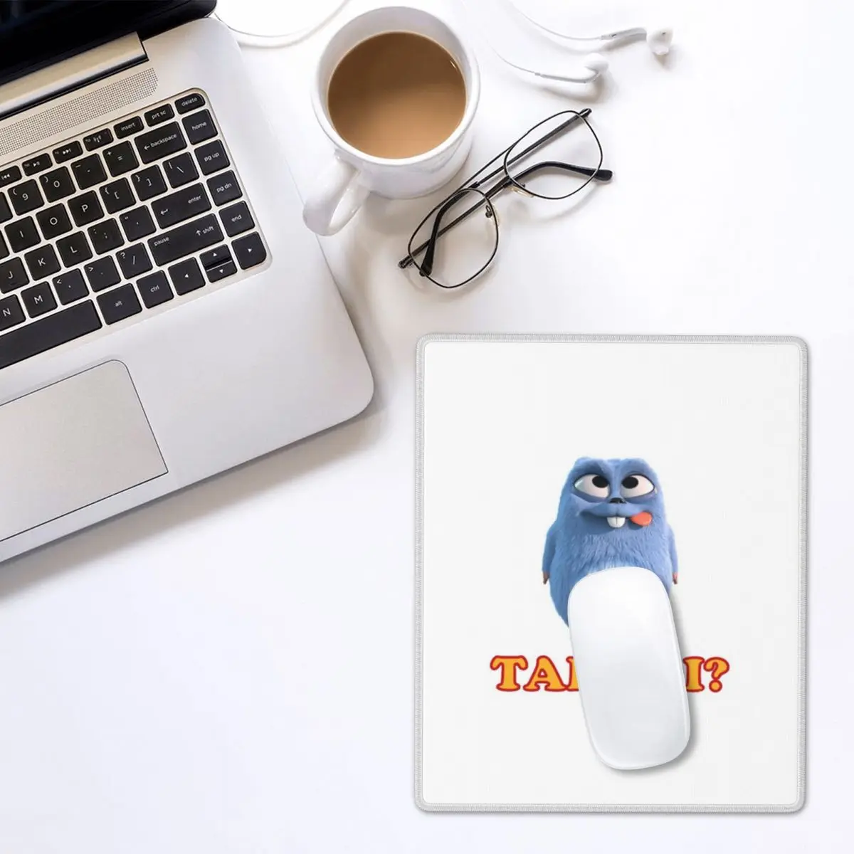 Grizzy And The Lemmings Funny Happy Solo Alone Hungry Delicious Cartoon Mouse Pad Desk Mat 7x9 in 22x18 cm
