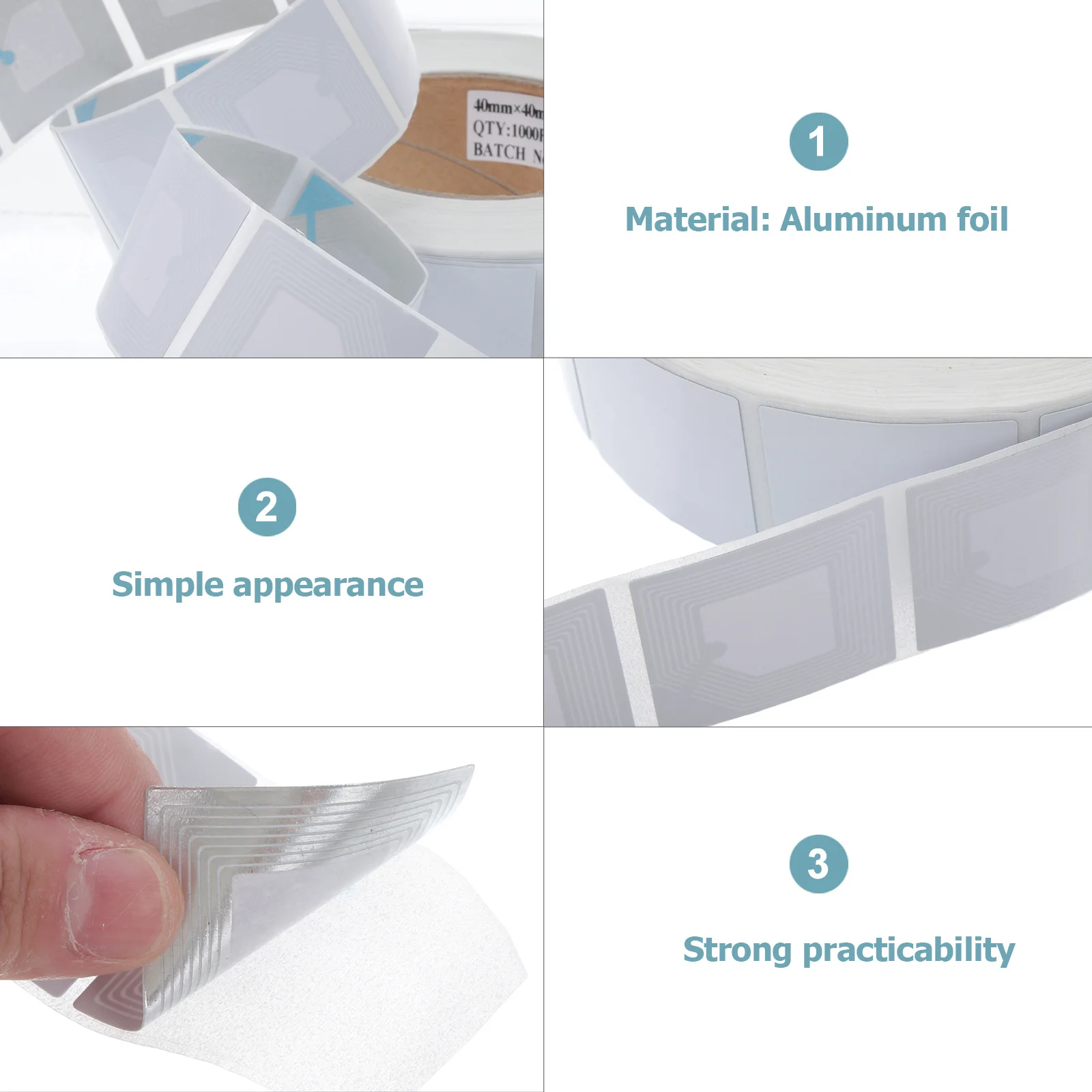 

100 шт. противоугонные товары, квадратные этикетки, поддельные электронные наклейки, бирки для одежды, наклейки, противозатемпельная лента